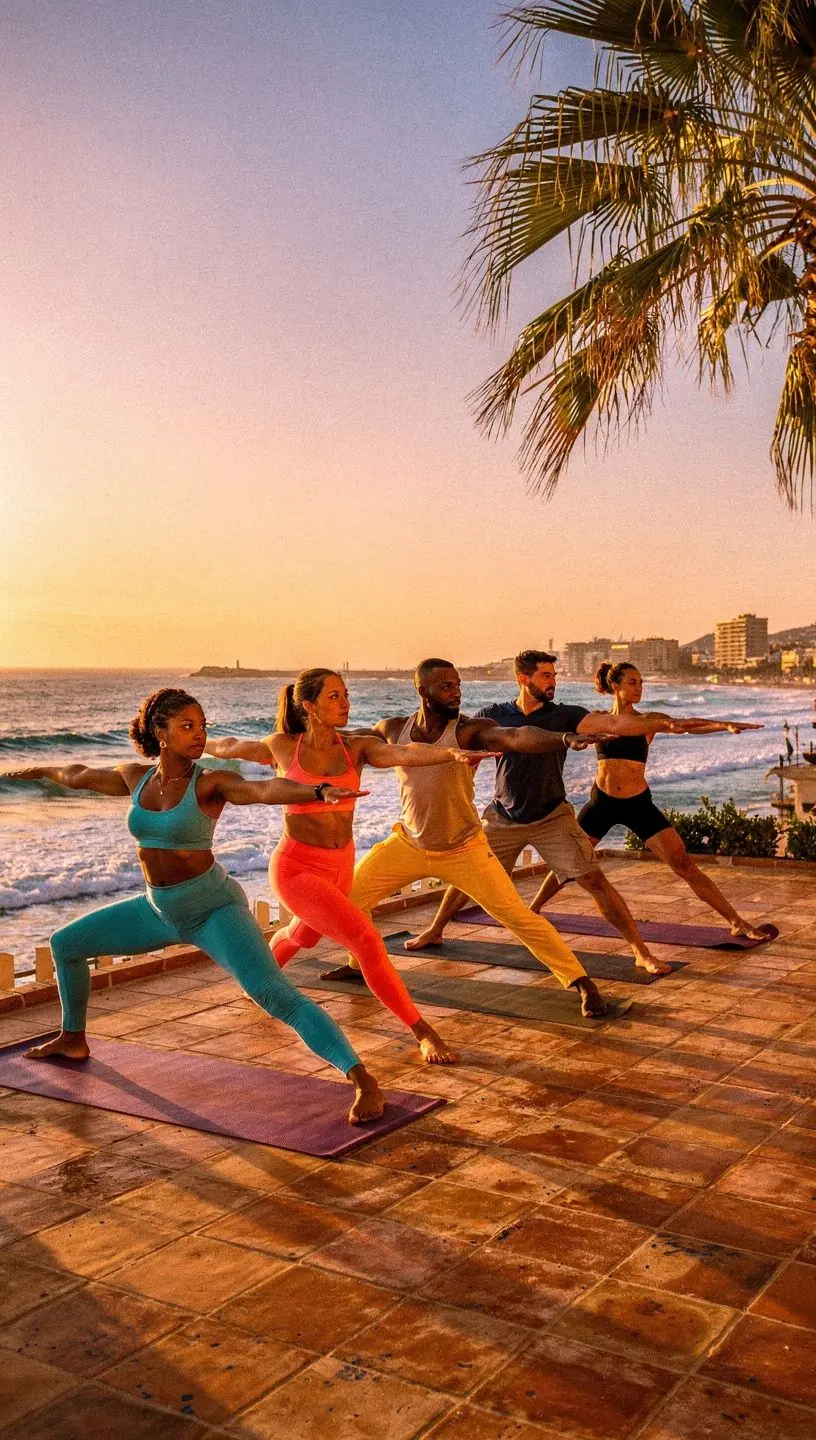 Persona realizando una postura de yoga que ayuda en la pérdida de grasa corporal.