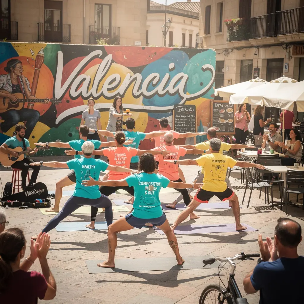 Grupo de practicantes de yoga en una clase, concentrados en su alineación y respiración para mejorar su composición corporal.