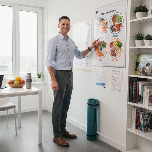 Vista aérea de un estudio de yoga lleno de practicantes comprometidos con su bienestar.