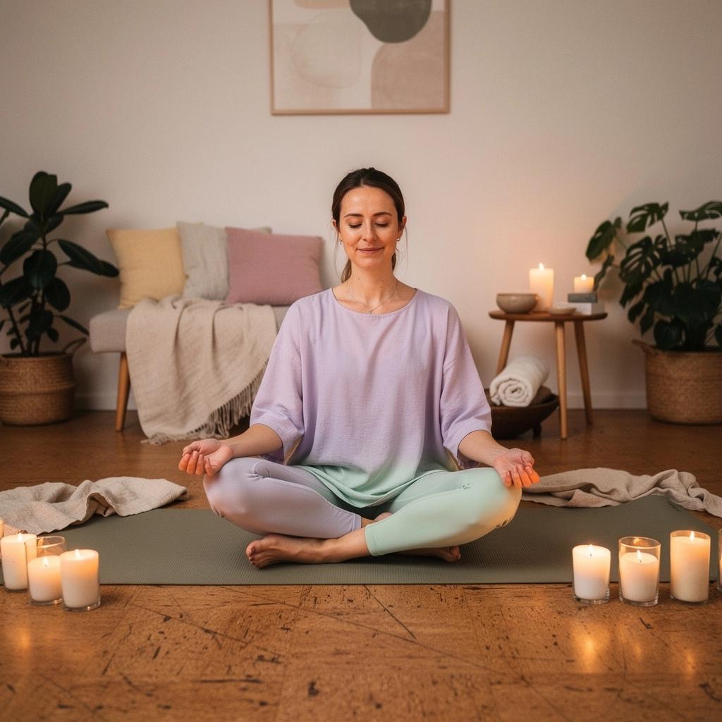 Persona en una postura de yoga que ilustra el fortalecimiento del core y la flexibilidad.